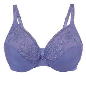 Set of 3! 34D Glamorise ELEGANCE Bra (UNDERWIRED) Embroidered SUPPORT PURPLE NEW